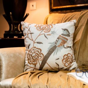 Ivory Cotton Embroidered Cushion Cover