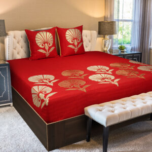 Alaqua Beige Emb. Faux Silk Bedspread