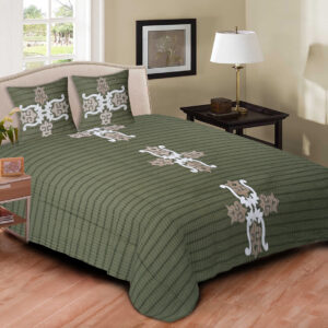 Alaqua Beige Emb. Faux Silk Bedspread