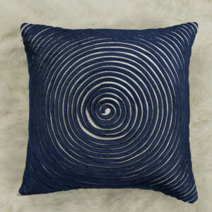 Navy Blue Cotton Textured Cushion Cover