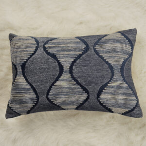 Navy Blue Velvet Embroidered & Dori Work Cushion Cover