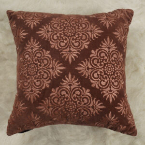 Rust Velvet Embroidered Cushion Cover