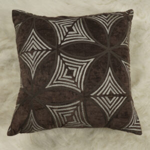 Chocolate Brown Velvet Embroidered Cushion Cover