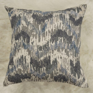 Off White Cotton Slub Embroidered & Printed Cushion Cover