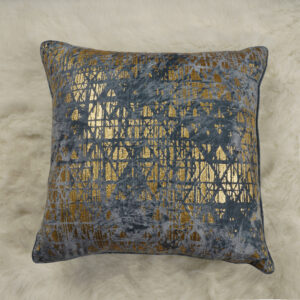 Grey Velvet Foil Print Cushion Cover