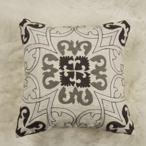 Ivory Cotton Embroidered Cushion Cover