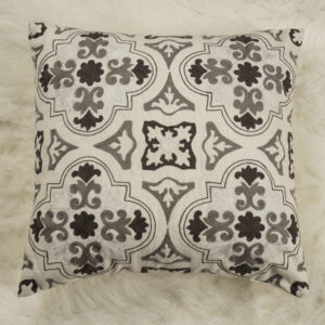 Ivory Cotton Embroidered Cushion Cover