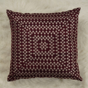 Maroon Cotton Embroidered Cushion Cover