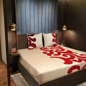 Alaqua Beige Emb. Faux Silk Bedspread