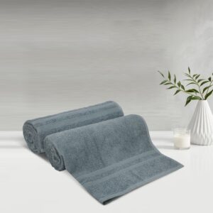 Lush & Beyond | 100% Cotton Bath Towel | Set of 2 | 500 GSM | Premium, Super-Soft, Absorbent & Odor Resistant | 56 x 26 Inches