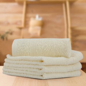 Lush & Beyond | 100% Cotton Face Towel | Set of 4 | 500 GSM | Premium, Super-Soft, Absorbent & Odor Resistant | 12 x 12 Inches